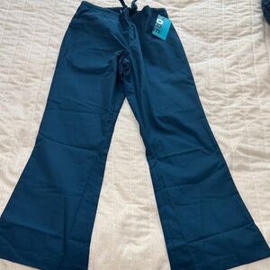 Women’s Petite Blue Flared Scrub Pants